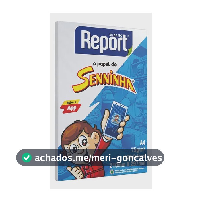 Papel Sulfite Report A4 100 Folhas Seninha Branco 75g Suzano