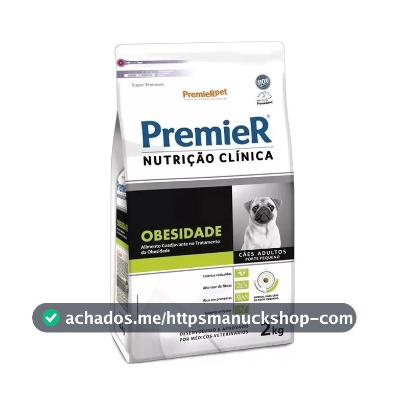 Ração Premier Nutrição Clínica Obesidade Cães Pequeno Porte Adultos 2 kg