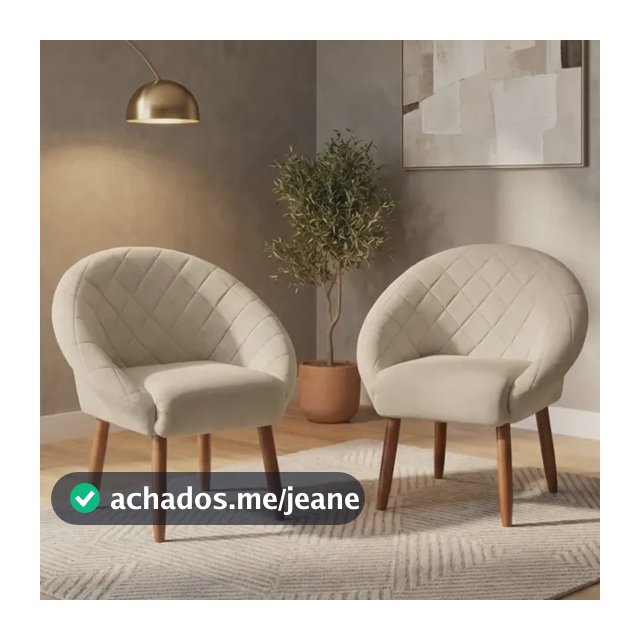 2 Poltronas Cadeiras Decorativa Escritório Sala De Espera