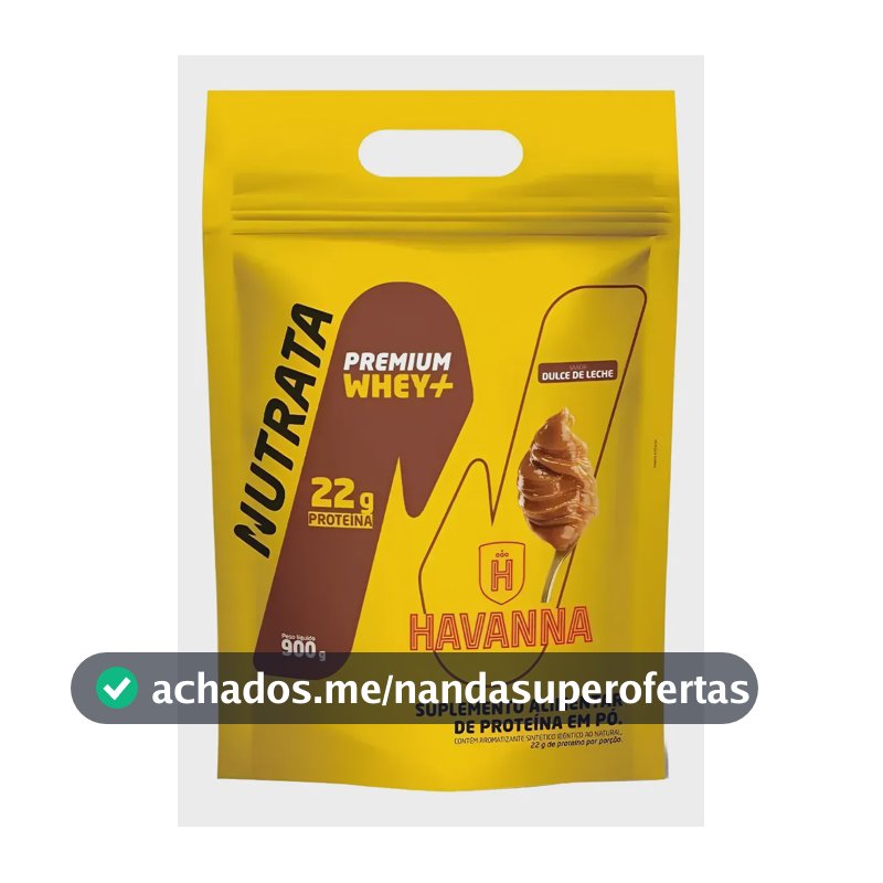 Whey Premium+ Havana Dulce De Leche Nutrata 900g Refil Doce De Leite