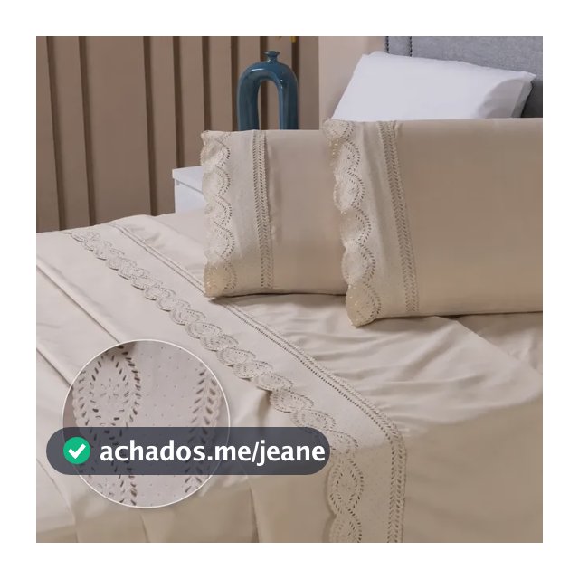 Jogo Lençol Casal Queen 400 Fios Bordado 3 Pçs Micropercal
