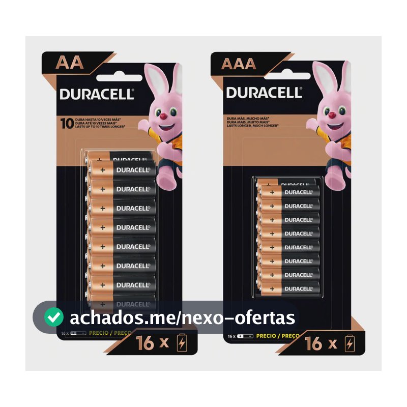 Kit Duracell Com 16 Pilhas Aa E 16 Pilhas Aaa