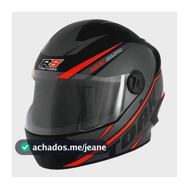 Capacete Moto Fechado Masculino E Feminino Pro Tork R8 Fosco Cor Preto Vermelho Tamanho M