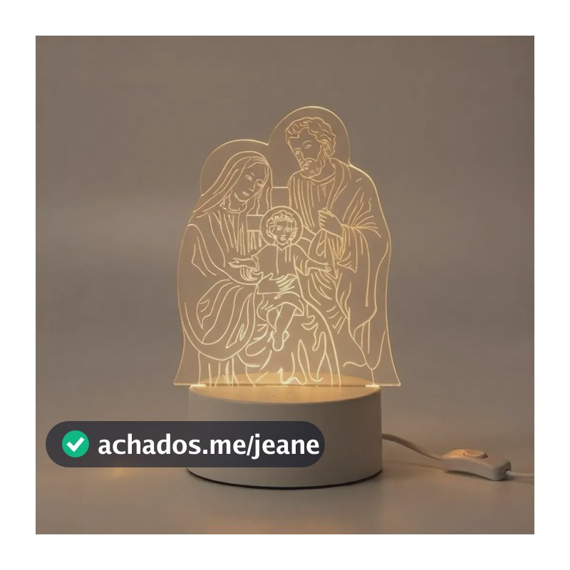 Luminaria Led 3d Abajur 4w Acrilico 3 Cores Sagrada Familia