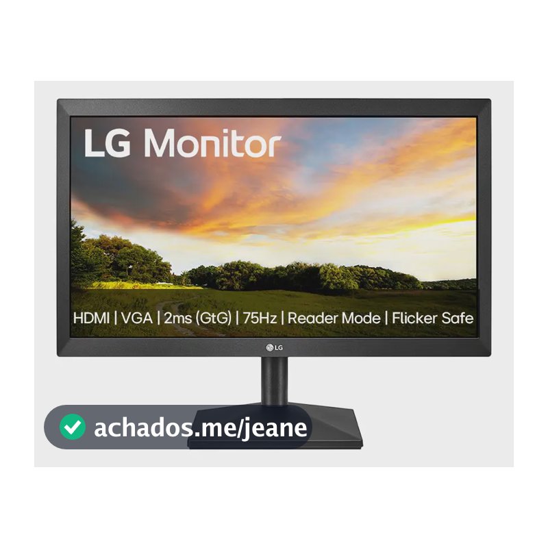 Monitor PC LG 19.5'' 20MK400H-B LED HD HDMI VGA (D-Sub) 75Hz 2ms(GtG) Ajuste de Inclinação Reader Mode
