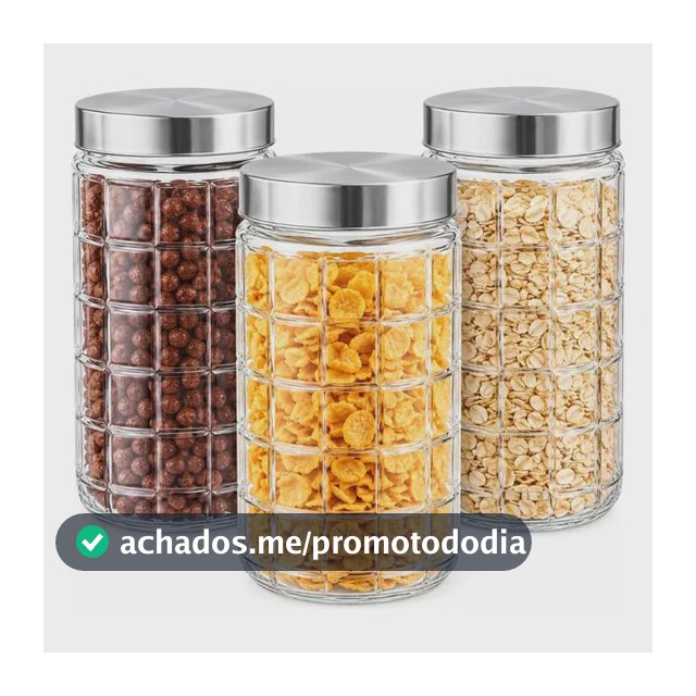 Potes Vidro 1,2l Com Tampa Inox Porta Mantimentos Hermetico 1 Pote