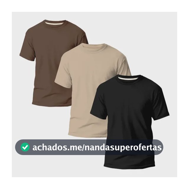 Kit 3 Camisetas Básicas Masculina Slim Algodão Varias Cores
