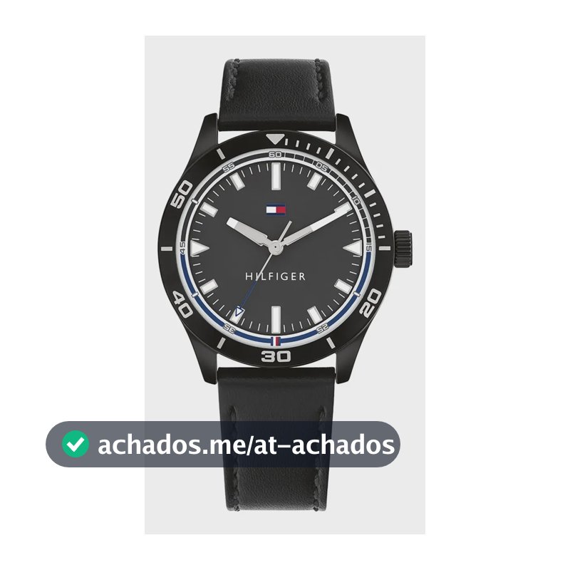 Relógio Tommy Hilfiger Toc Masculino Em Couro Preto 1791819 Preto