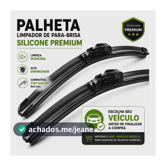 Palheta Limpador Para-brisa Carro Silicone Chuva Gancho
