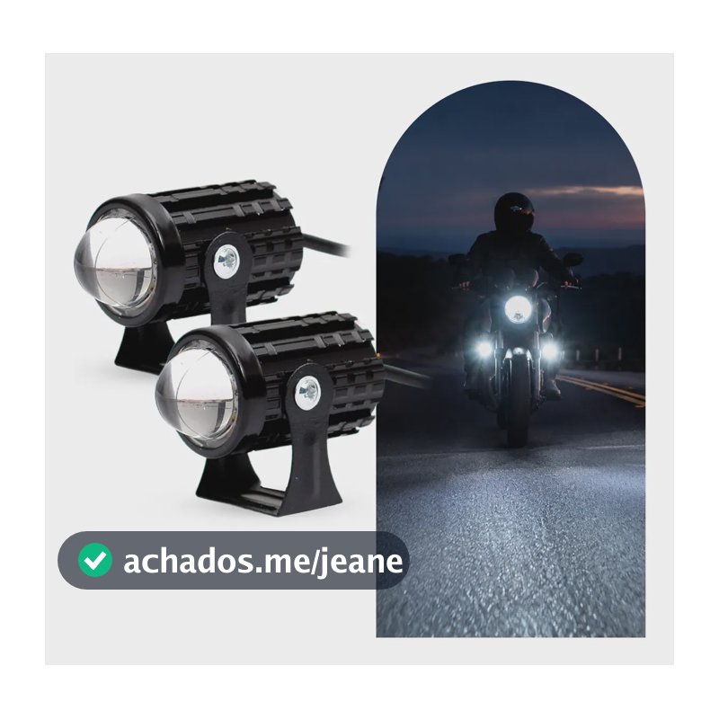 Par Farol Led Moto Milha 60w Luz Branco Amarelo Super Brilho Ambos Lados