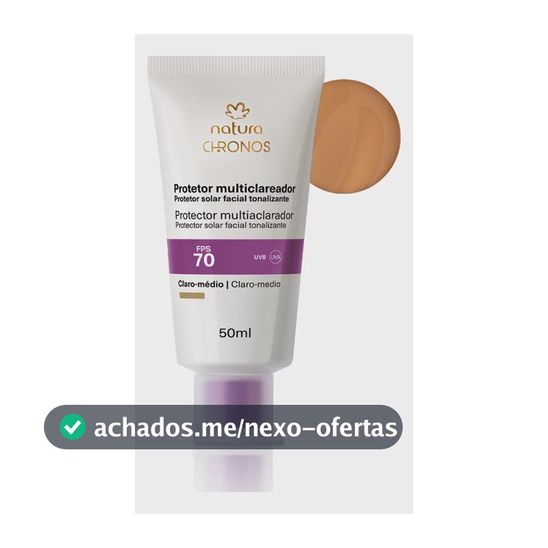 Natura Chronos Protetor Multiclareador Fps70 Claro Médio - 50ml Tipo de pele Todo tipo de pele