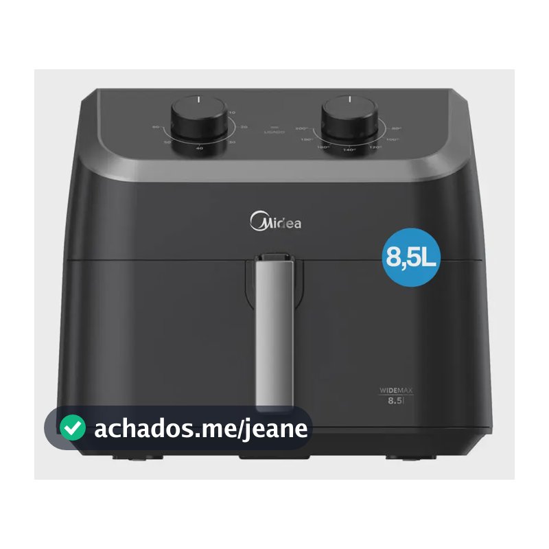 Fritadeira Air Fryer 8,5l Widemax Com Cesto Antiaderente Blackstone, 1900w Midea