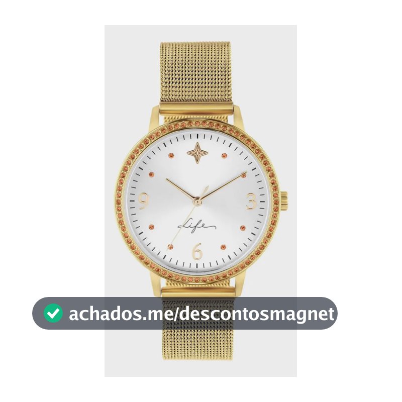 Relógio Life Formatura Feminino Aço Dourado Prateado Dourado