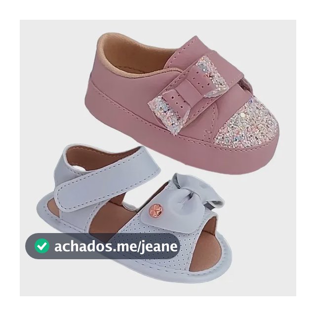 Kit 2 Pares Sandália Bebê Menina Leve Sapato Feminino Baby