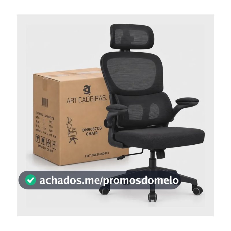 Cadeira Escritório Ergonômica Maat Brand Suporte Lombar Nr17 Preto Espuma De Alta Densidade