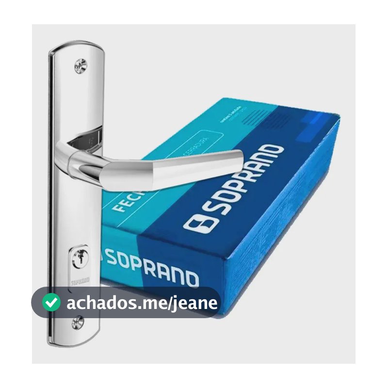 Fechadura Externa Cromada Popline Reta 40x53 Soprano Cor Prateado