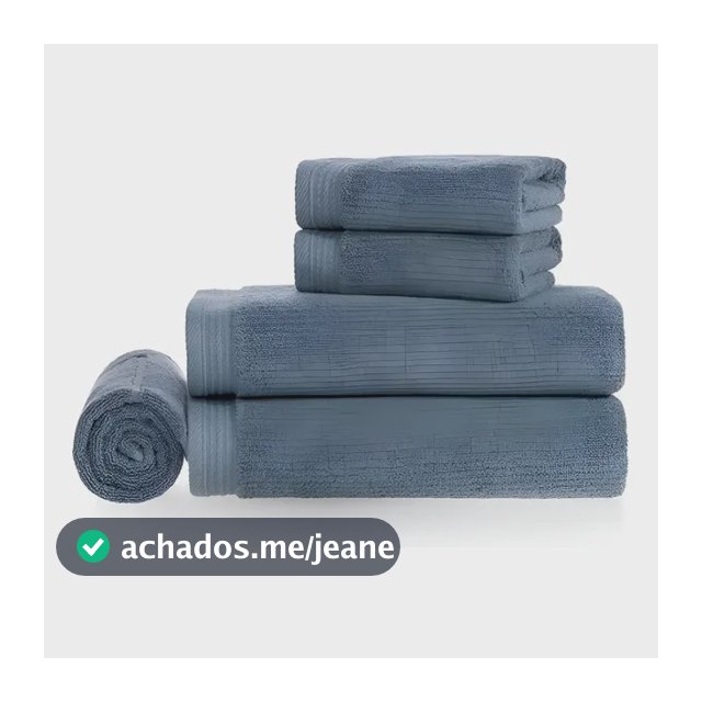 Jogo De Banho 5 Pçs 100% Algodão Fio Penteado Softmax Unika 450g/m² Imperial Azul Sereno Karsten