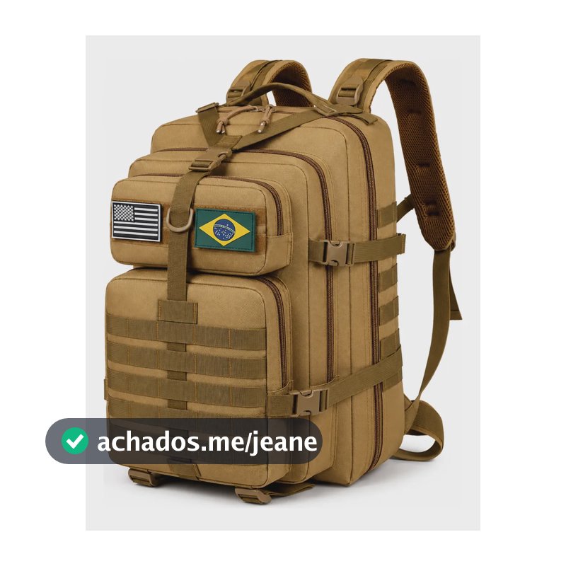 Mochila Masculina Tatica 50l Impermeavel Militar Reforçada Marrom