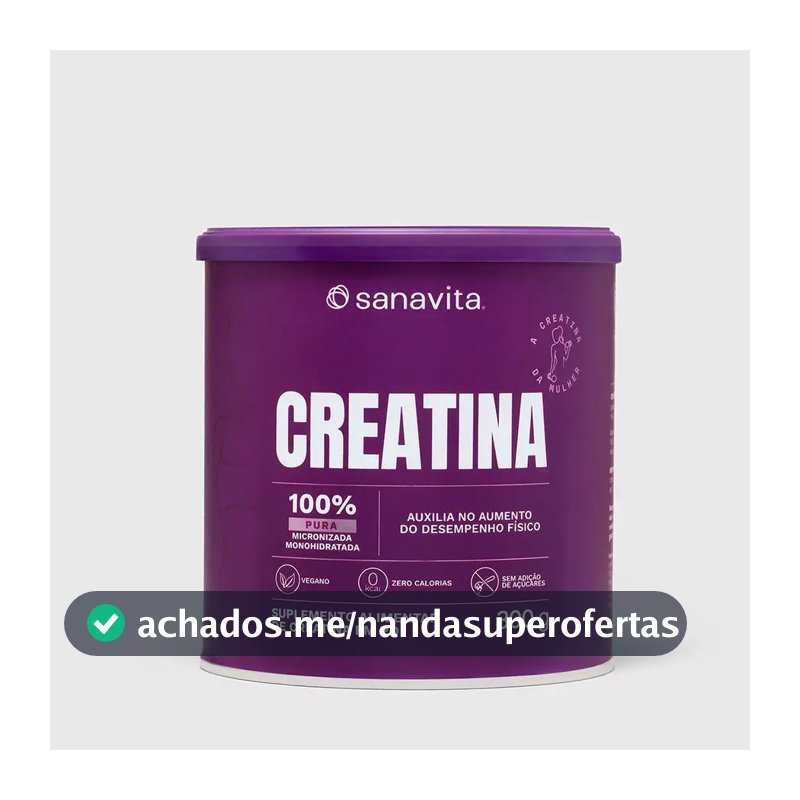 Creatina pura Sanavita Monohidratada em pó Sem sabor x 300g