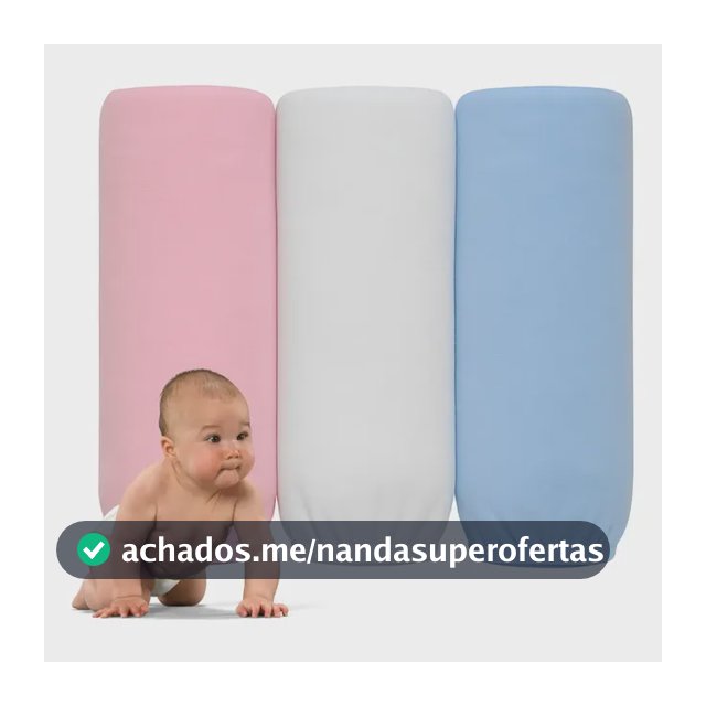 Kit 3 Lençol Mini Berço 100% Algodão Com Elástico
