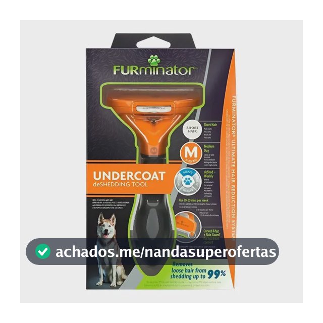 Rasqueadeira Furminator Para Cães Médios + Cor Pelo Curto