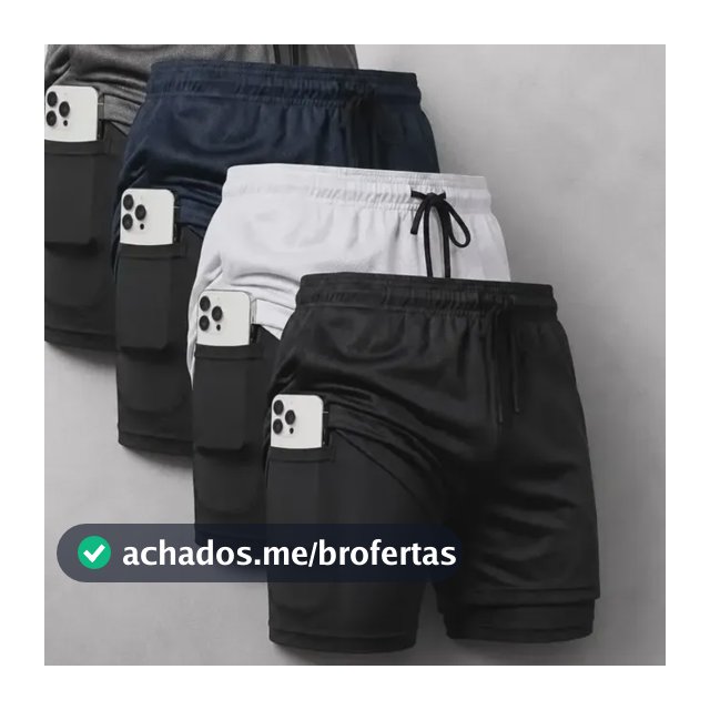 Kit 4 Shorts 2 Em 1 Dryfit Masculino Corrida Academia Treino