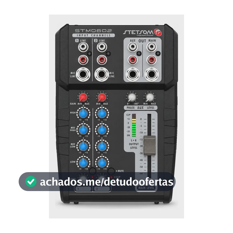 Mesa De Som Automotivo Stetsom Stm0602 12v 2 Canais Stereo Cor Preto