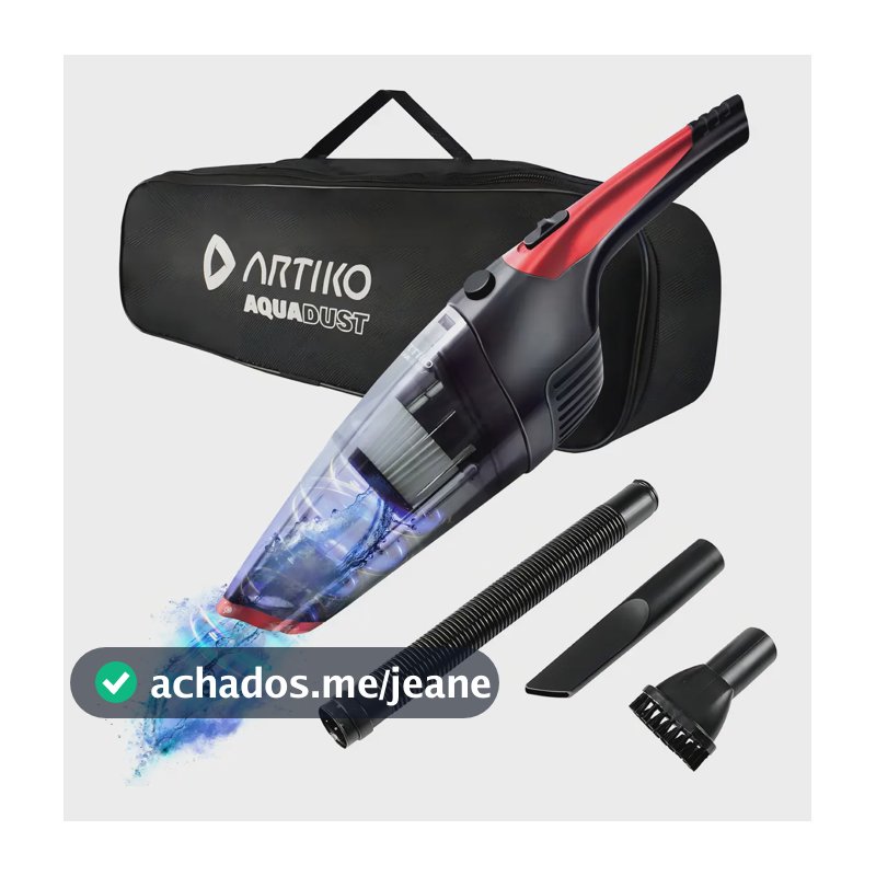 Aspirador de pó água e objetos sem fio portátil Artiko Aquadust turbo potente lithium