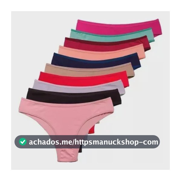 Kit 10 Calcinha Microfibra Feminina Calcinhas Algodão Tanga Lisas E Estampadas Microfibra M
