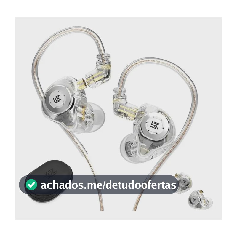 Fone Retorno Kz Edx Pró Musicos Dj In-ear Banda Sem Mic + Cor Transparente