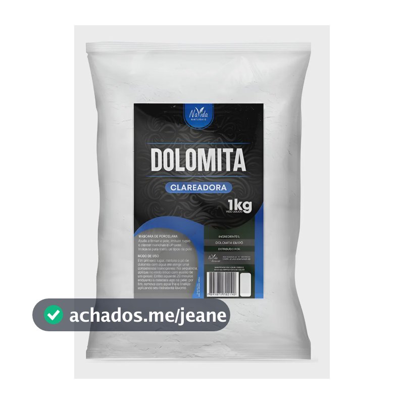 Dolomita Clareadora 1kg Navida Naturais Máscara Facial Todo Tipo De Pele