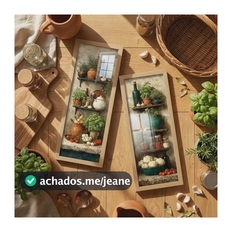 Kit 2 Quadros 18x45 Cm Cozinha, Área Gourmet, Bistrô, Copa Carvalho
