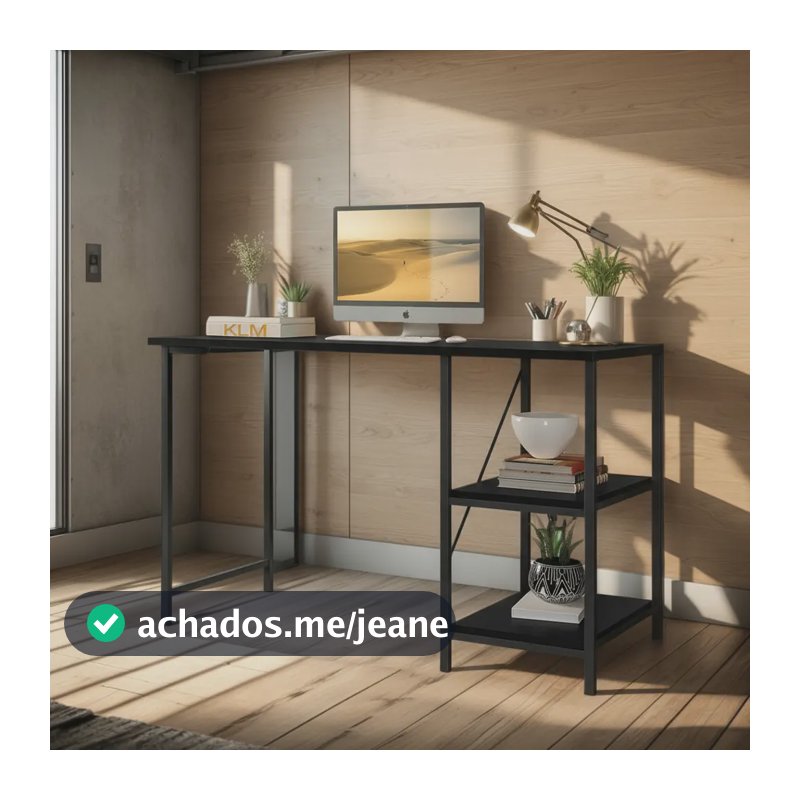 Escrivaninha Mesa Office Estilo Industrial 1.10 M Klm Store Preto