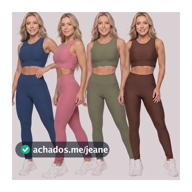 Kit 4 Conjunto Feminino Calça Legging Top Zero Transparencia