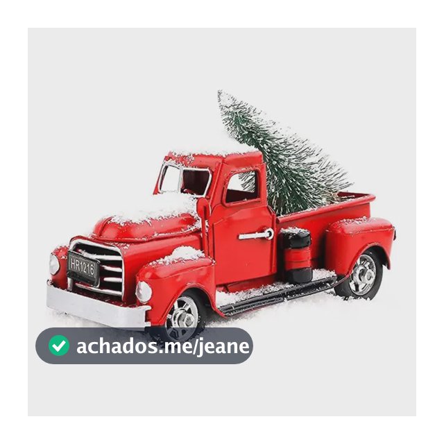 Caminhão Vermelho De Natal Retrô Com Mini Árvore De Natal