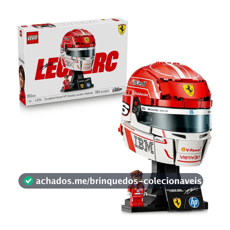 Lego Editions Formula 1 43014; Scuderia Ferrari Hp: capacete Charles Leclerc; inclui capacete de F1 e minifigura; 14+