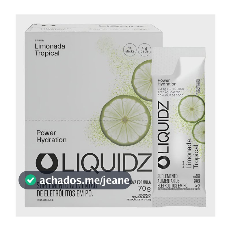 Liquidz® Eletrólitos Zero Açúcar Limonada Tropical 14 Sachês