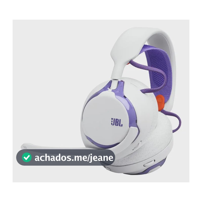 Headset Gamer Sem Fio Quantum 650 JBL Quantum Spatial Sound, Bluetooth 5.3, 45h de Bateria e Microfone Removível - Branco