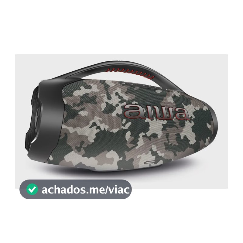Caixa de Som Boombox Plus AIWA BBS-01-BG 200W Bluetooth 30H IP66 USB Cinza