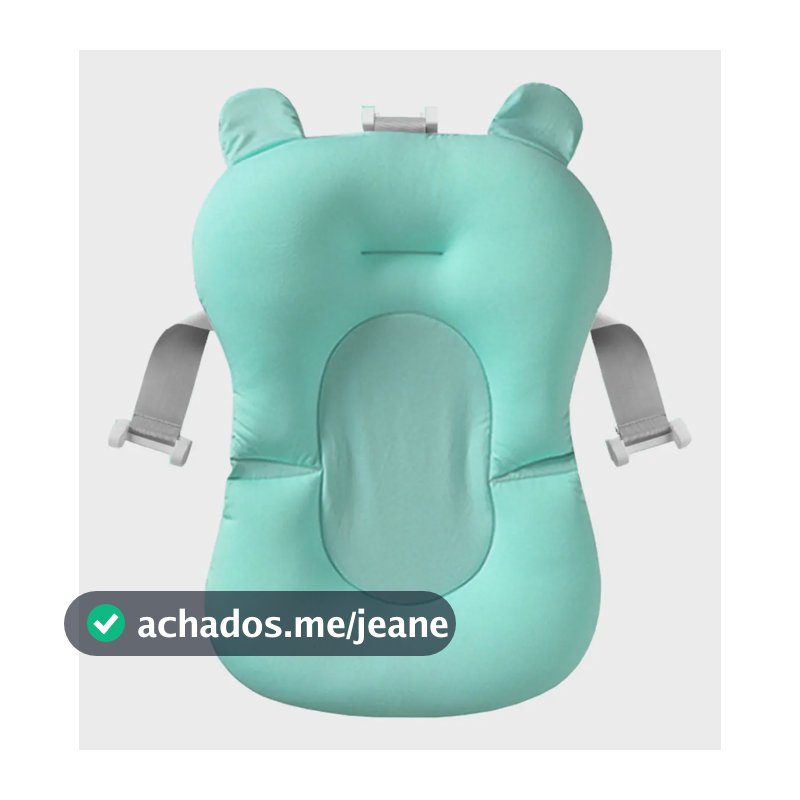 Almofada De Banho Para Bebê Banheira Flutuante Boia Com Alça Cor Verde-água