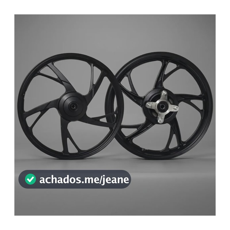 Par Roda Pop 100 110i Pé Galinha Rodão Liga Leve Tambor Preto Preto