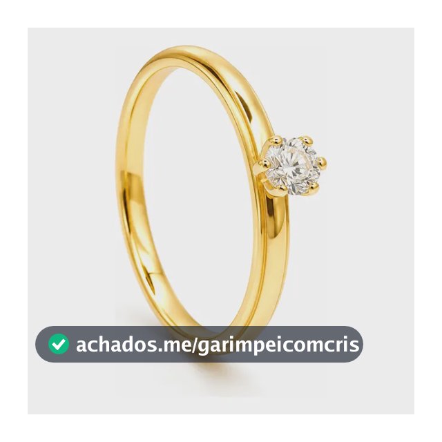 Anel Solitário Tungstênio Zirconia Brilhante Ouro 18k Banho
