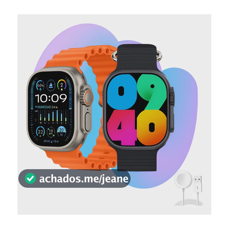 Relogio Smartwatch 10 Ultra Plus Preto Tela AMOLED Monitor Saúde GPS Bluetooth