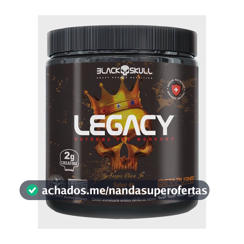 Pré-treino Legacy - 300g Black Skull Tropical Mango