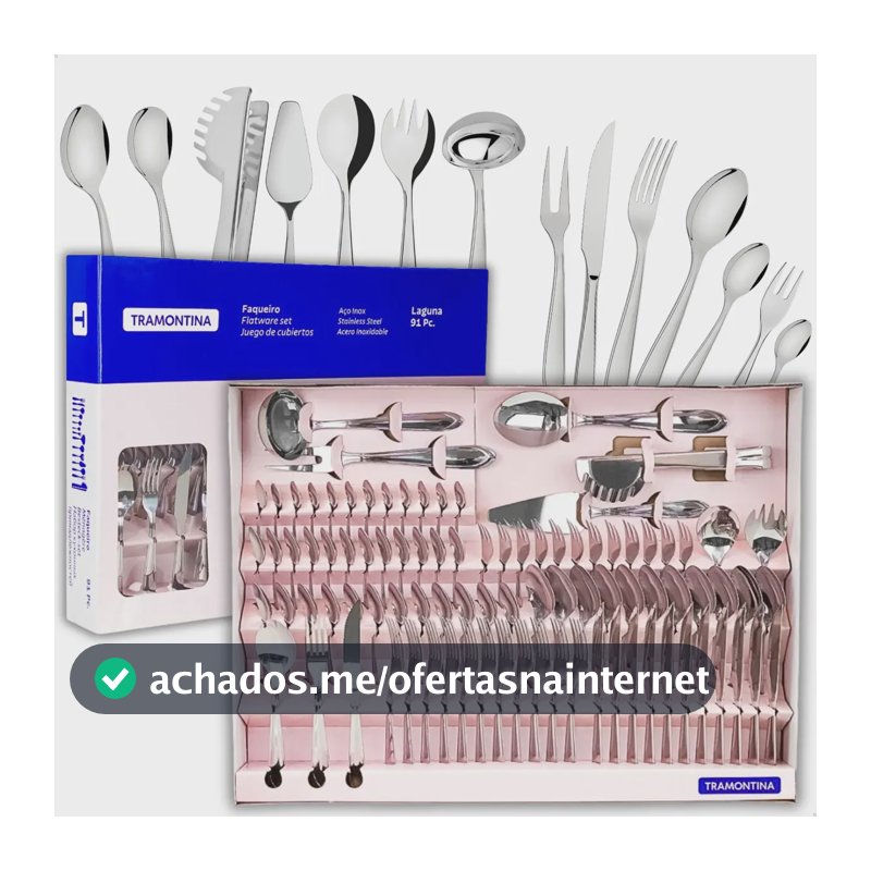 Faqueiro Tramontina Laguna Inox Facas De Churrasco 91 Peças Cor Prateado