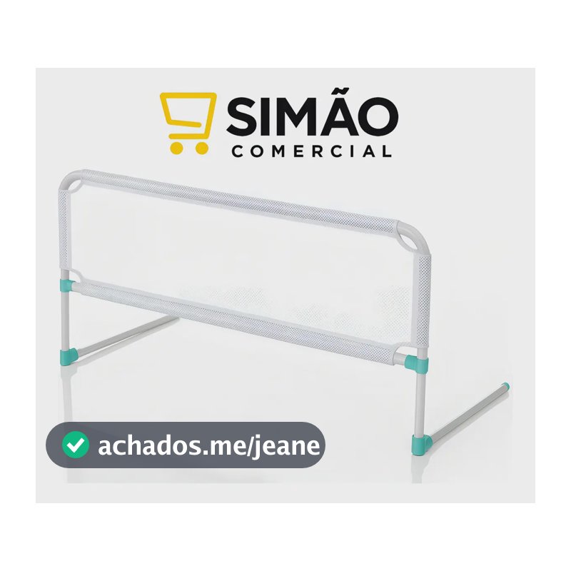 Grade de Proteção Infantil Dobrável pra Cama 88cm Aço Poliéster