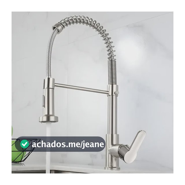 Torneira Cozinha Gourmet Bancada Flexível Monocomando Pia Prateado B22-silvery
