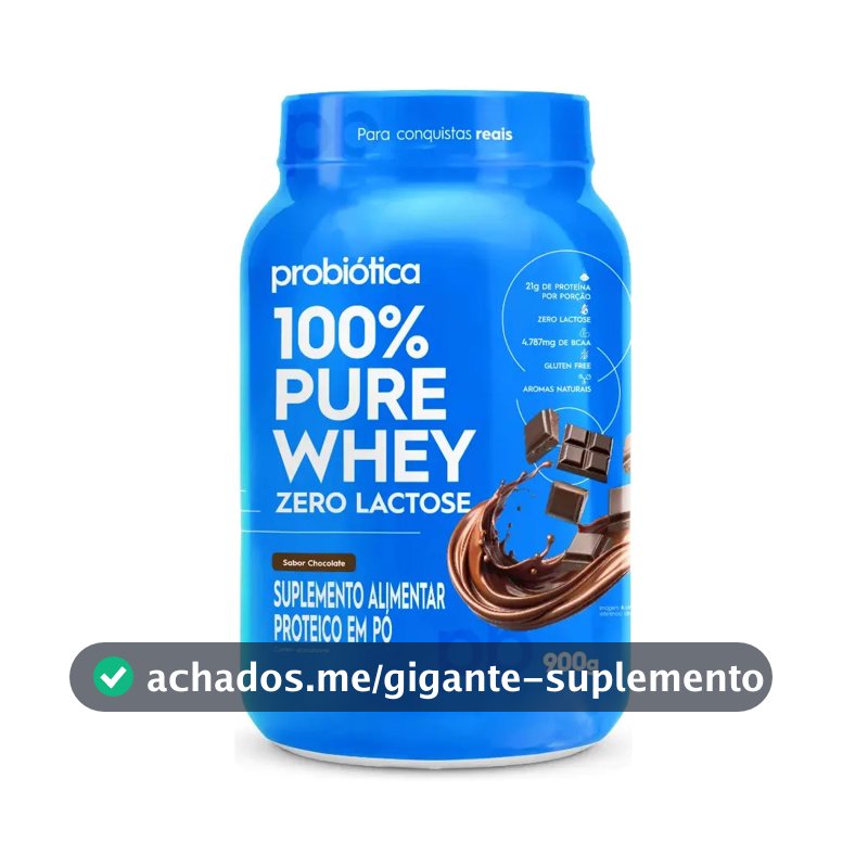 Whey protein Probiótica Sem Lactose 100% Pure em pó sabor Chocolate x 900g