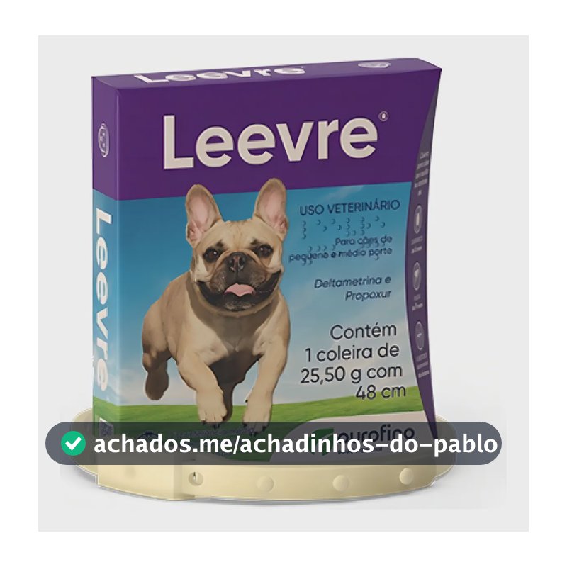 Coleira Antipulgas Carrapatos Leevre Ourofino 48cm Cães
