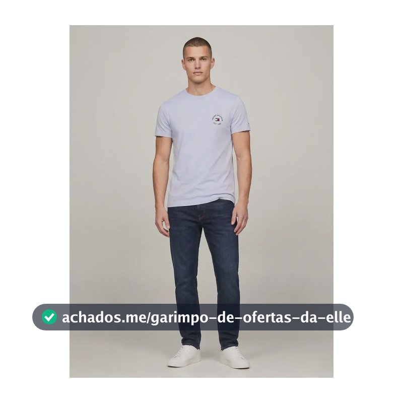 Camiseta Tommy Hilfiger 1985 Logo Chest Masculino Branco Branco G Masculino